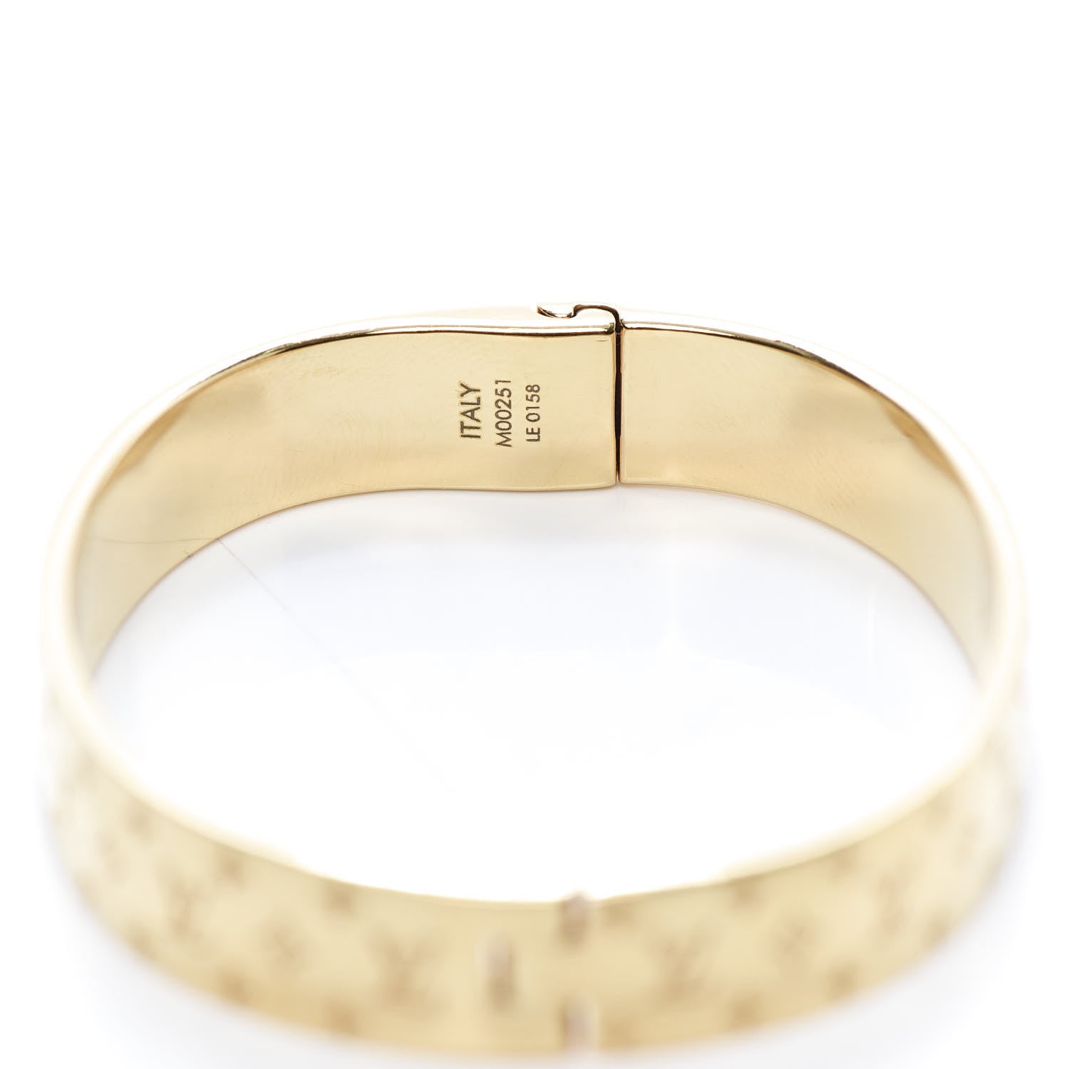 Louis Vuitton Brass Monogram Nanogram Cuff S Gold 5 of 7