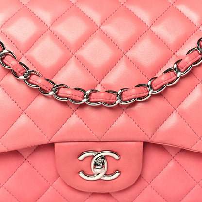 Chanel Lambskin Quilted Jumbo Double Flap Pink 8 of 10