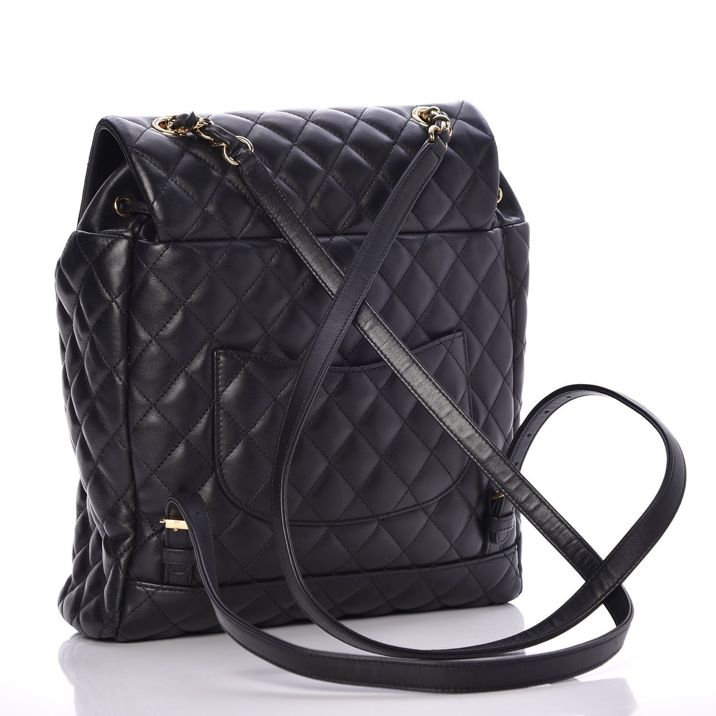 Lambskin Quilted Large Urban Spirit Backpack Black