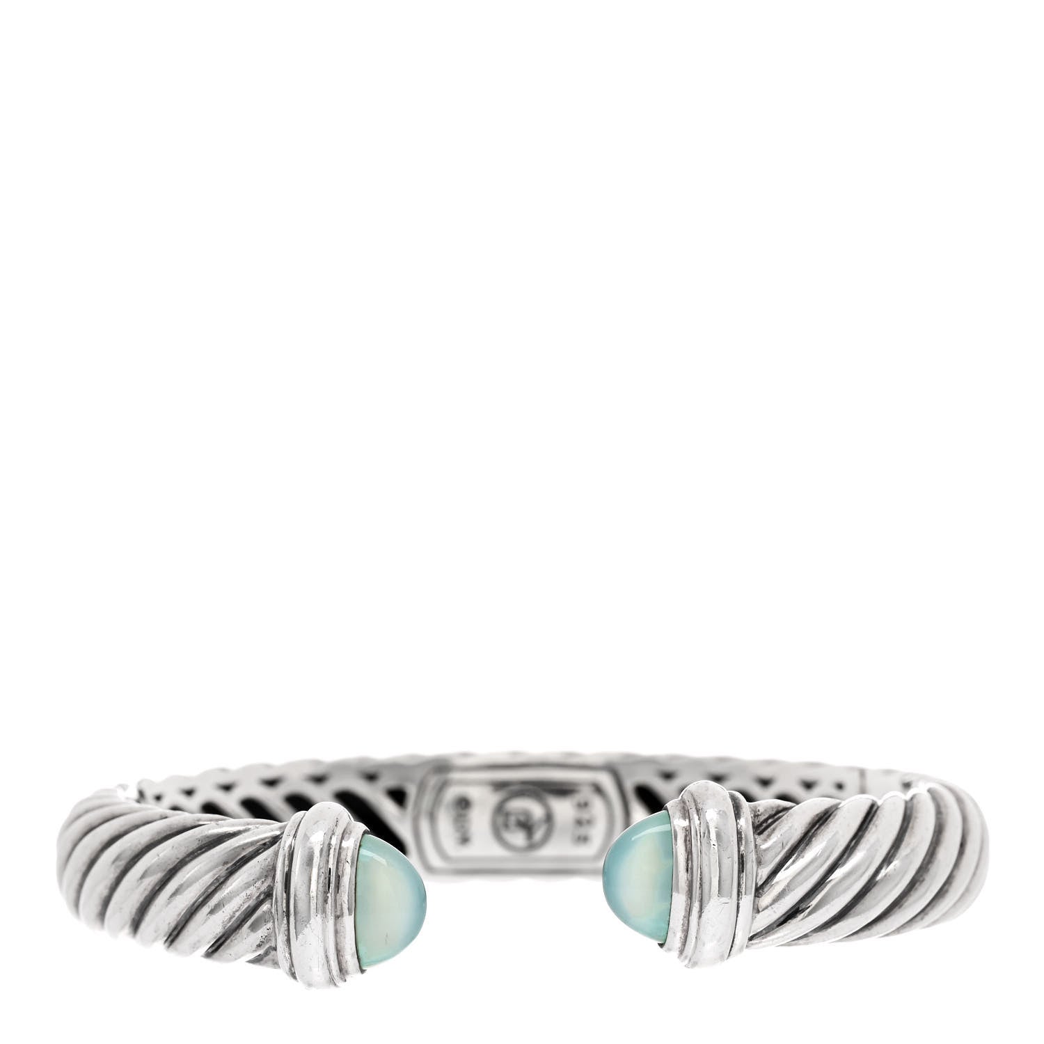 David Yurman Sterling Silver Chalcedony 10mm Waverly Bracelet 1 of 4