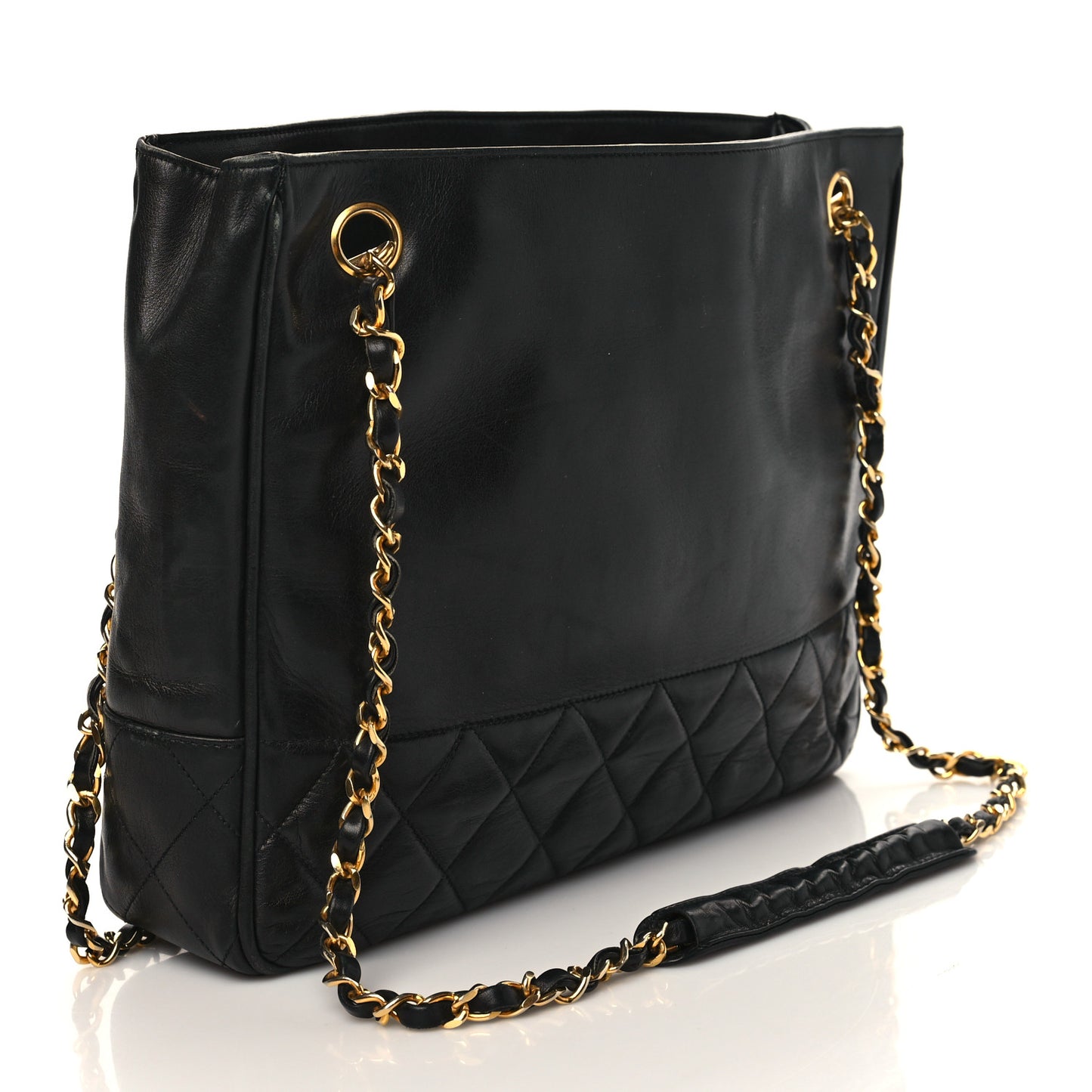 Lambskin Quilted Shoulder Bag Black