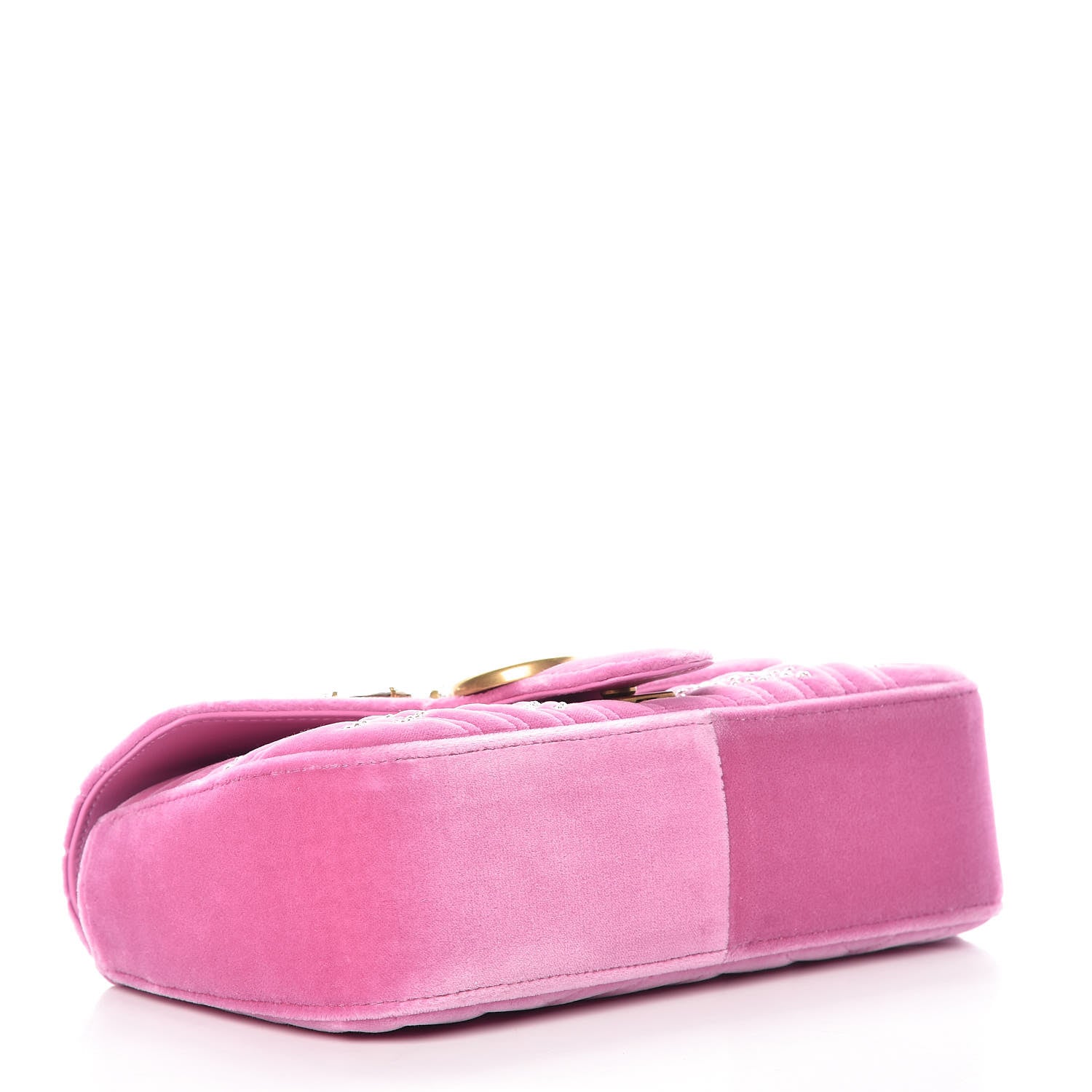 Gucci Velvet Matelasse Marquise Crystals Embroidered Small GG Marmont Shoulder Bag Malva 4 of 7