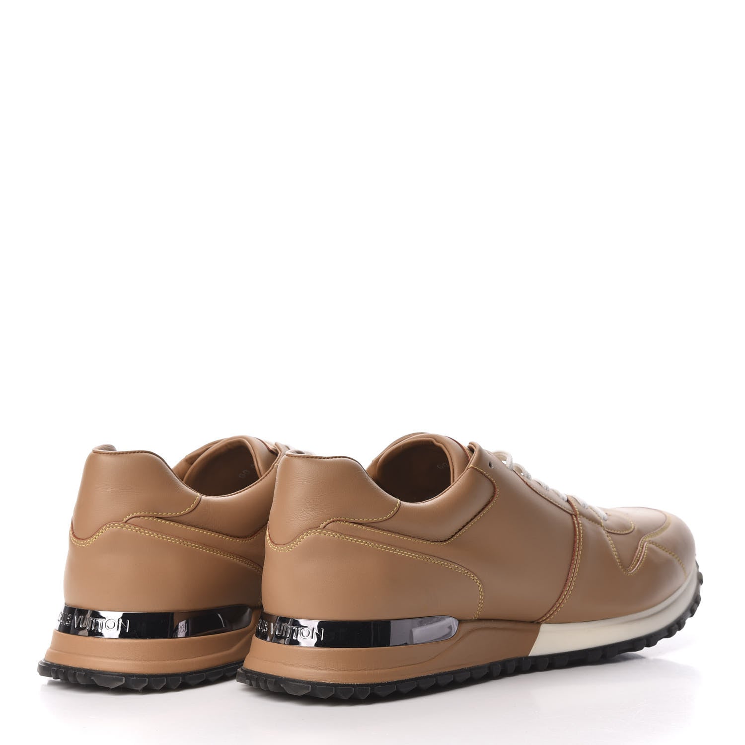Louis Vuitton Calfskin Mens Run Away Sneakers 10 Tan 4 of 8