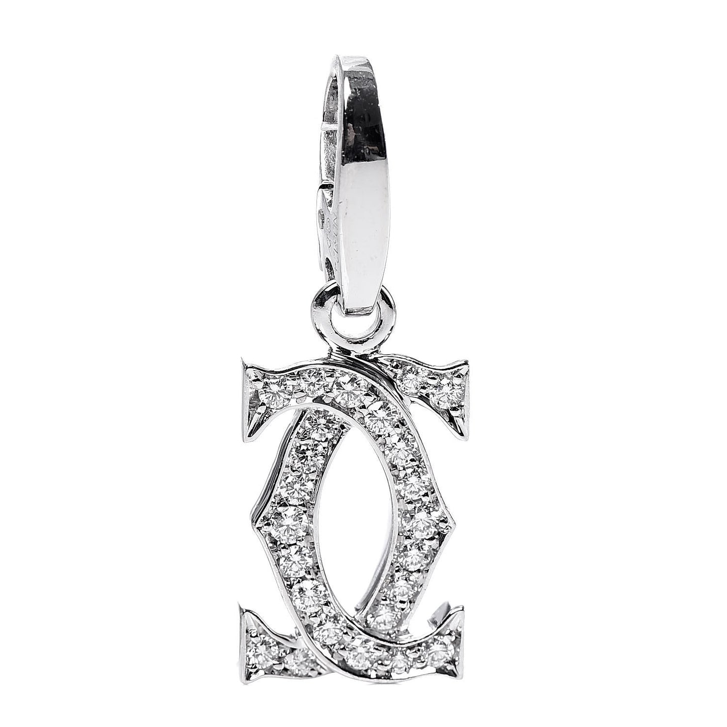 18K White Gold Diamond Logo Charm