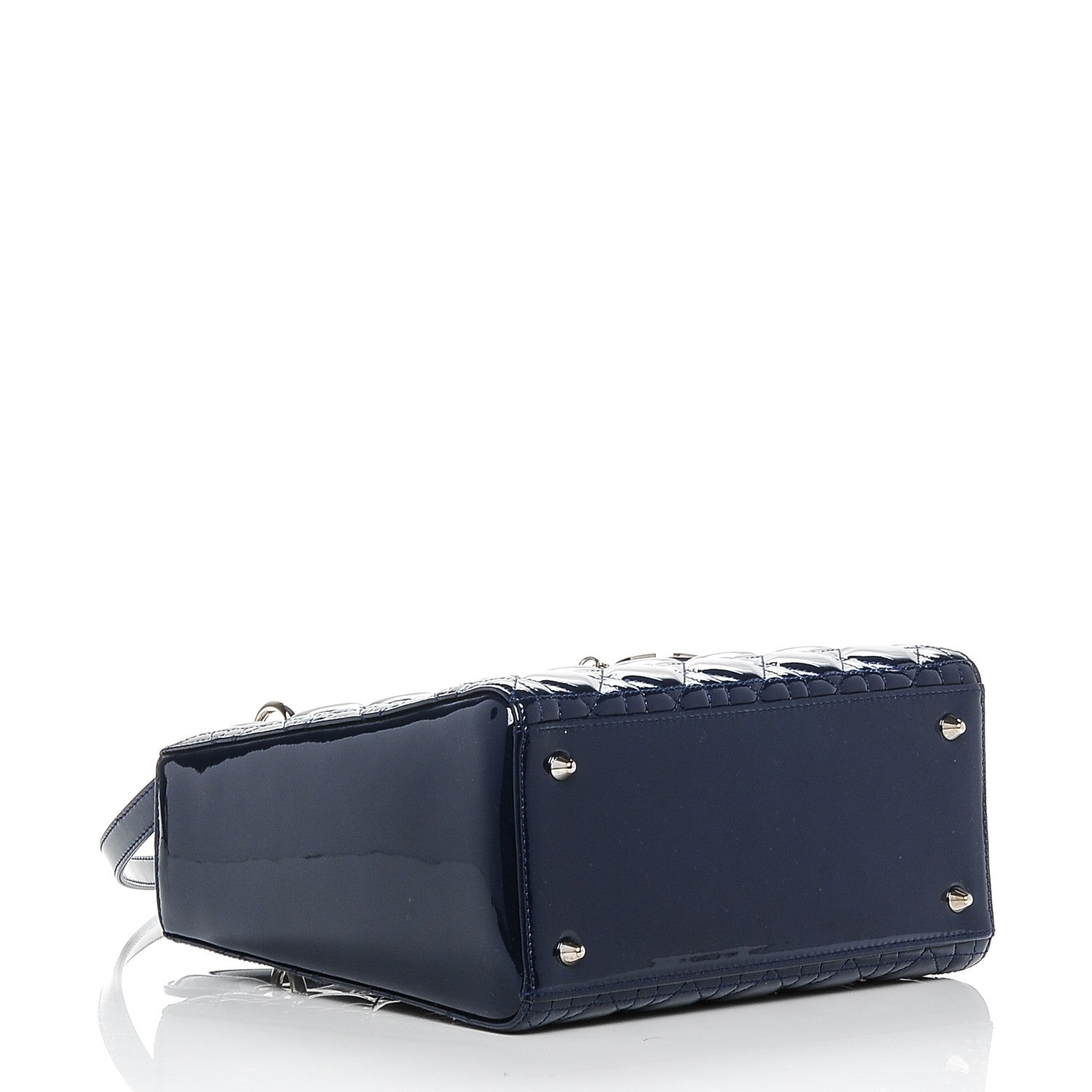 Christian Dior Patent Cannage Medium Lady Dior Saphir 4 of 7