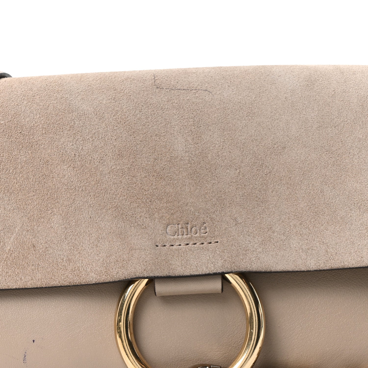 Chloe Suede Calfskin Small Faye Shoulder Bag Motty Grey 8 of 10