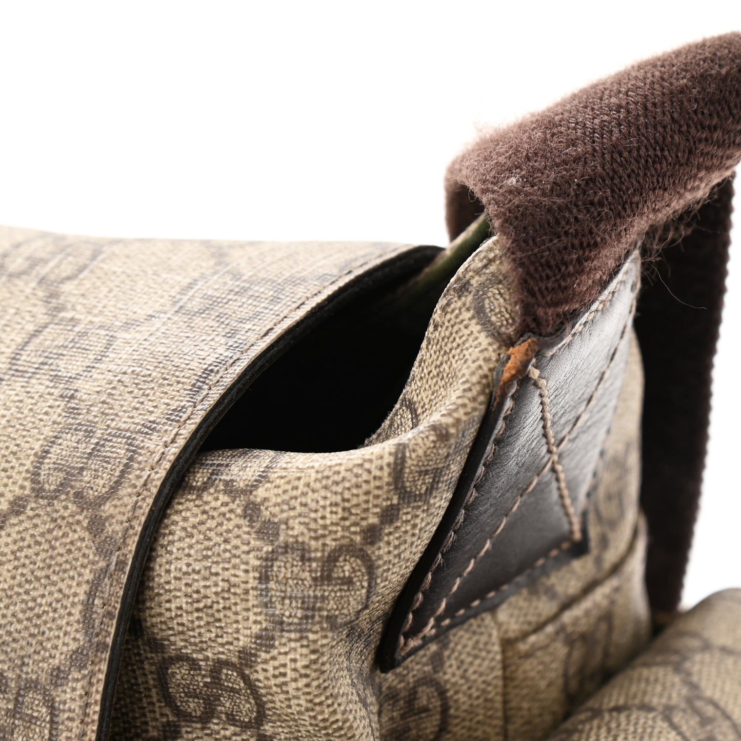 GG Plus Monogram Messenger Diaper Bag Dark Brown