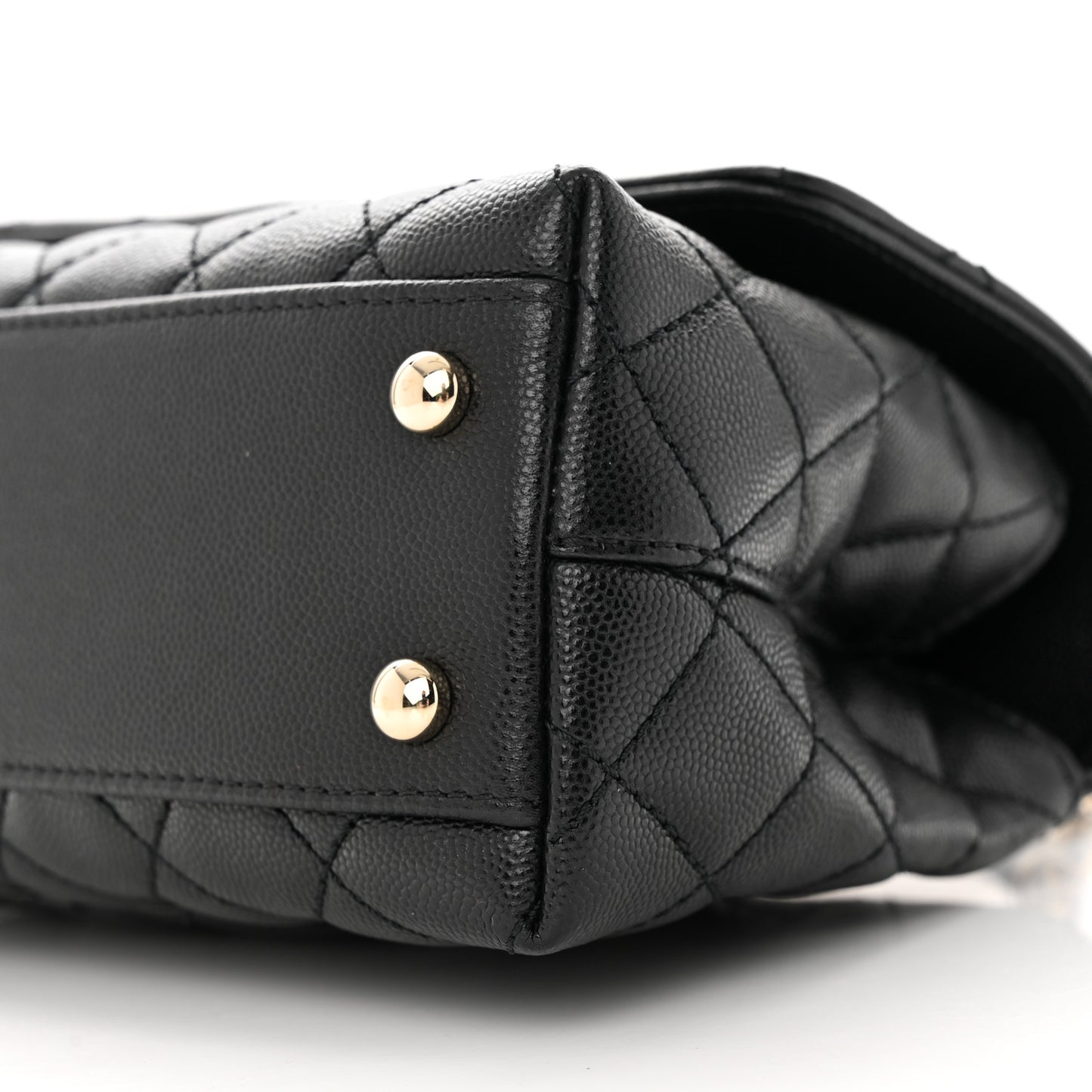Caviar Quilted Mini Coco Handle Flap Black