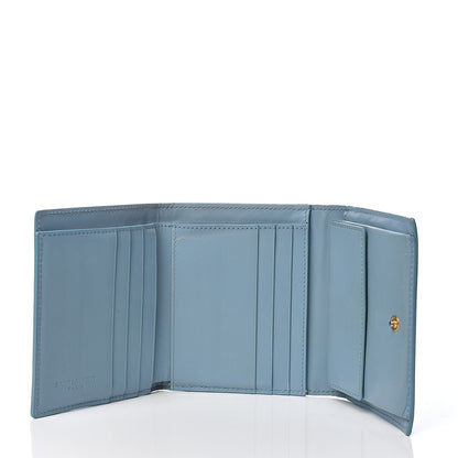 Saint Laurent Calfskin Trifold Wallet Blue 4 of 5