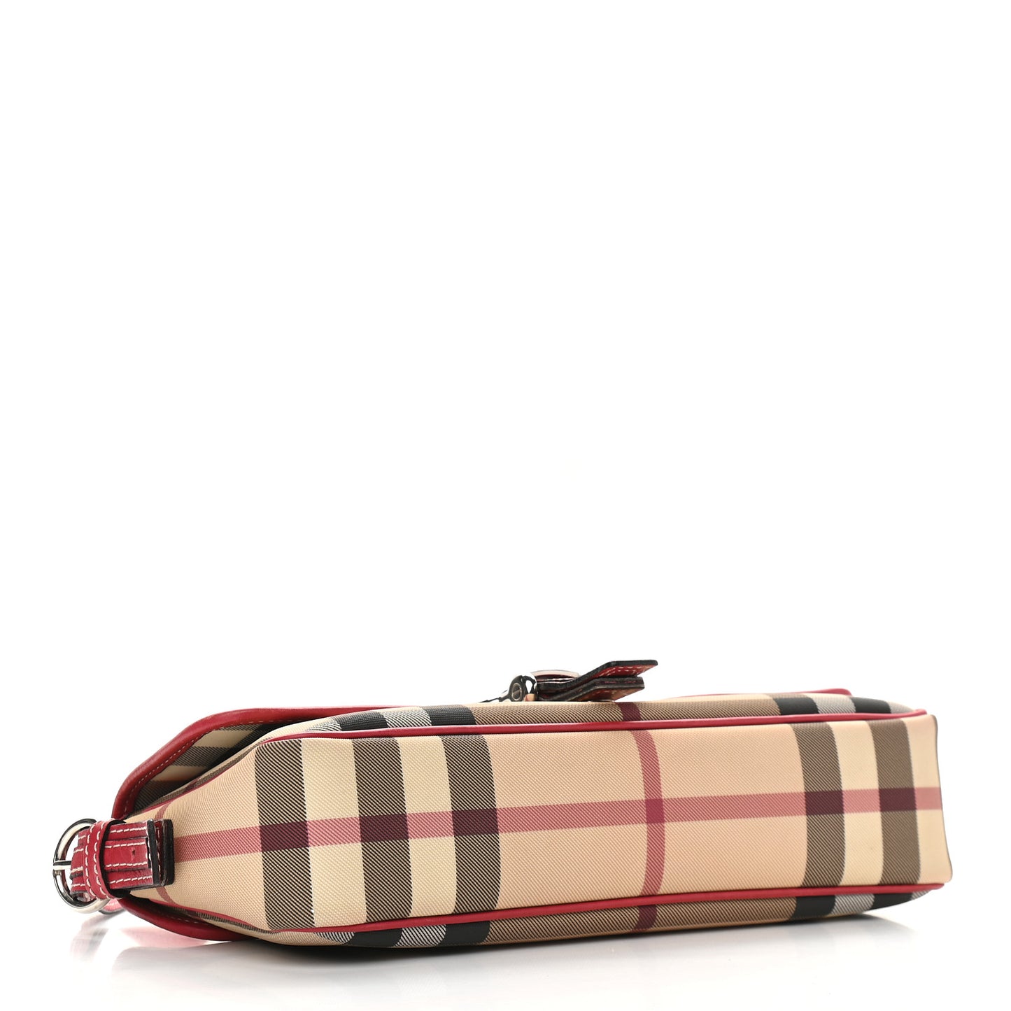 House Check Buckle Shoulder Bag Red