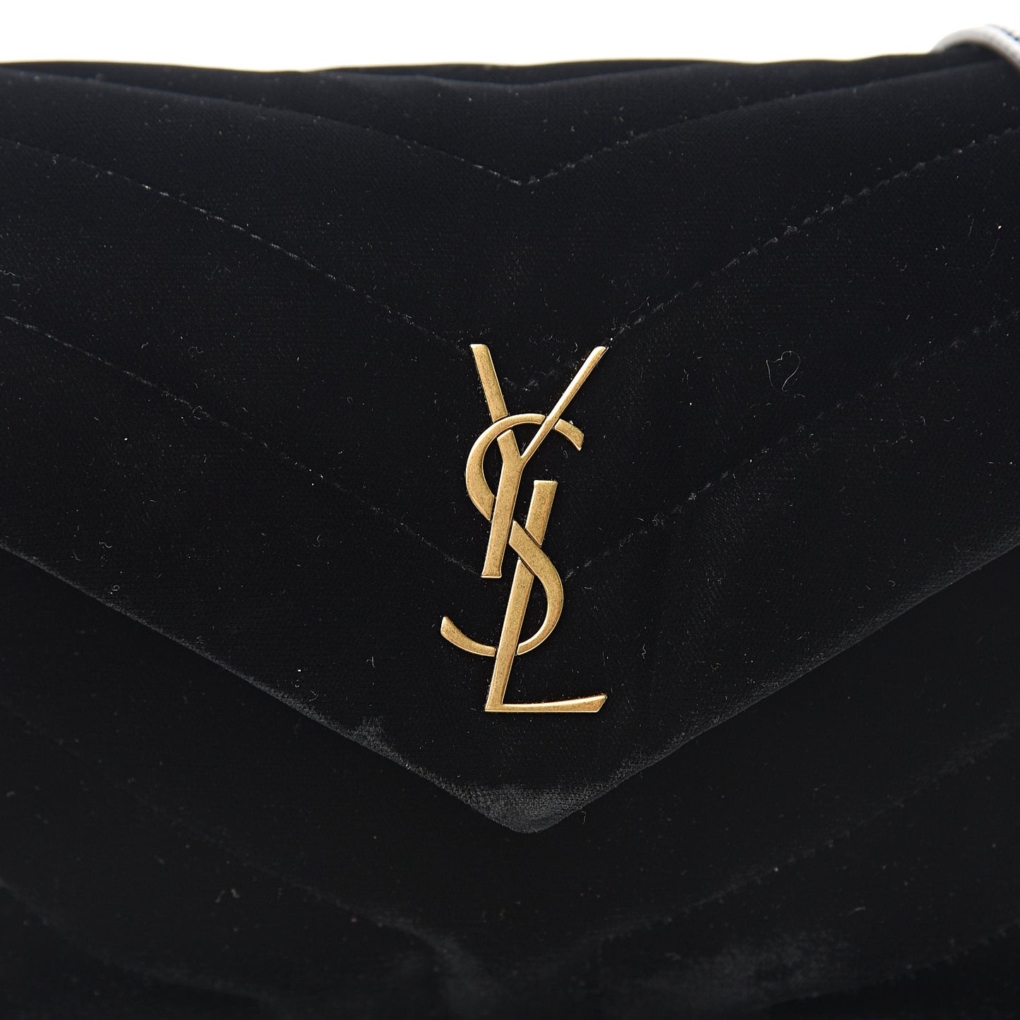 Velvet Y Quilted Monogram Toy Loulou Chain Satchel French Black