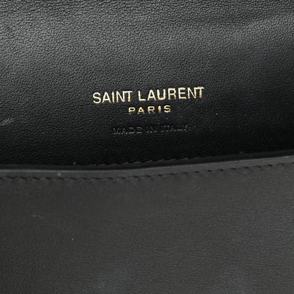 Saint Laurent Canvas Striped Phone Holder Crossbody Beige Black 6 of 11