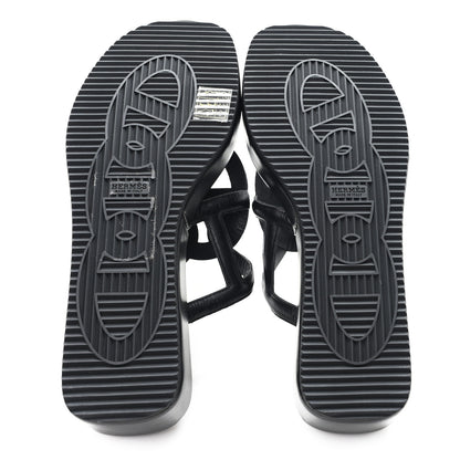 Hermes Nappa Gipsy Sandals 39 Black 6 of 9
