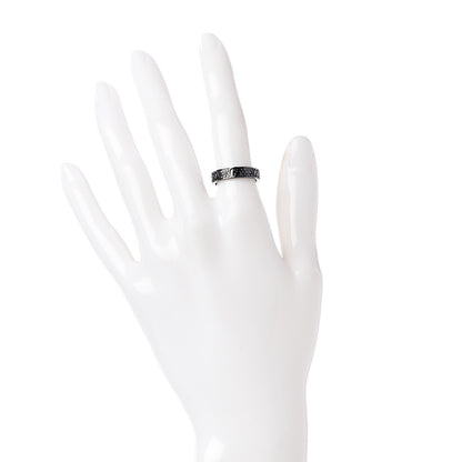 Gucci Ruthenium Black Diamond Icon Thin Band Ring 51 5.75 2 of 6