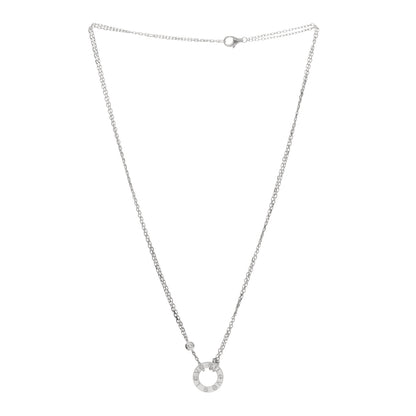 Cartier 18K White Gold 2 Diamond LOVE Necklace 2 of 3