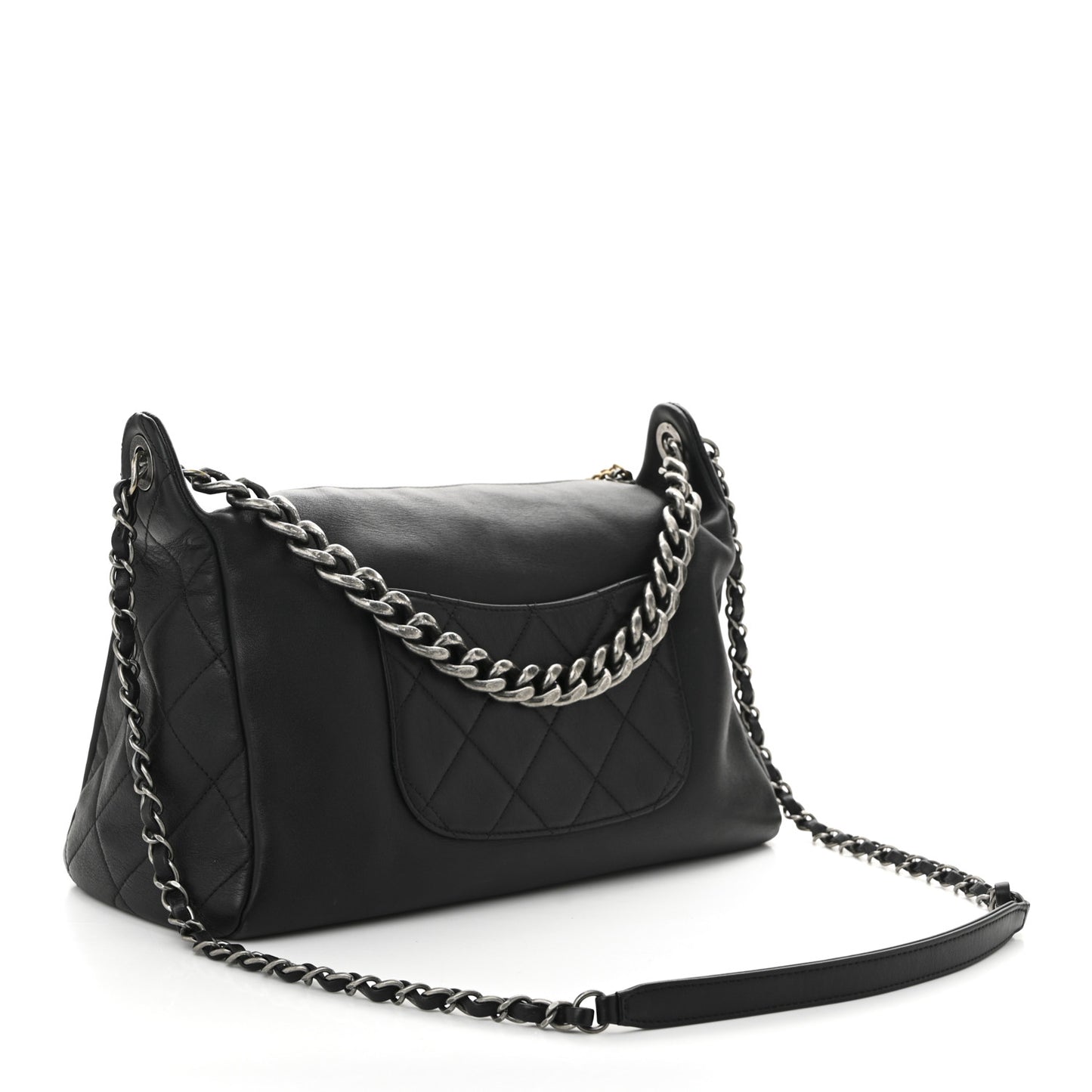 Calfskin Chain 20s Signature Hobo Black