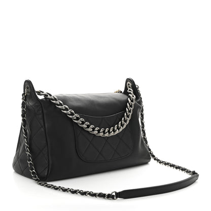 Chanel Calfskin Chain 20s Signature Hobo Black 3 of 10