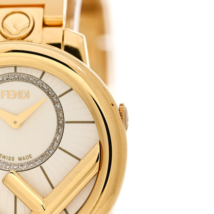 Fendi Stainless Steel Diamond 28mm Run Away Quartz Watch Gold 6 of 7