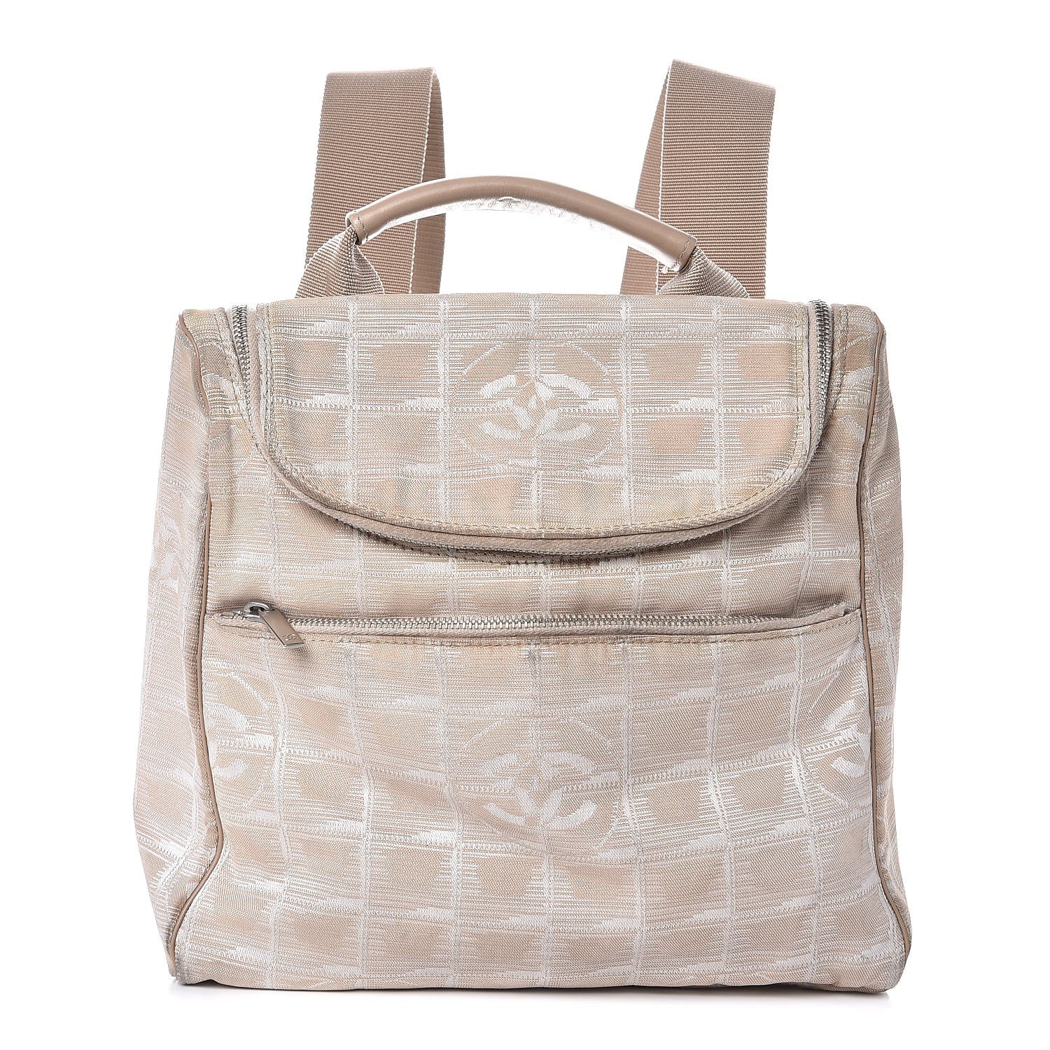 Chanel Nylon Travel Backpack Beige 1 of 12
