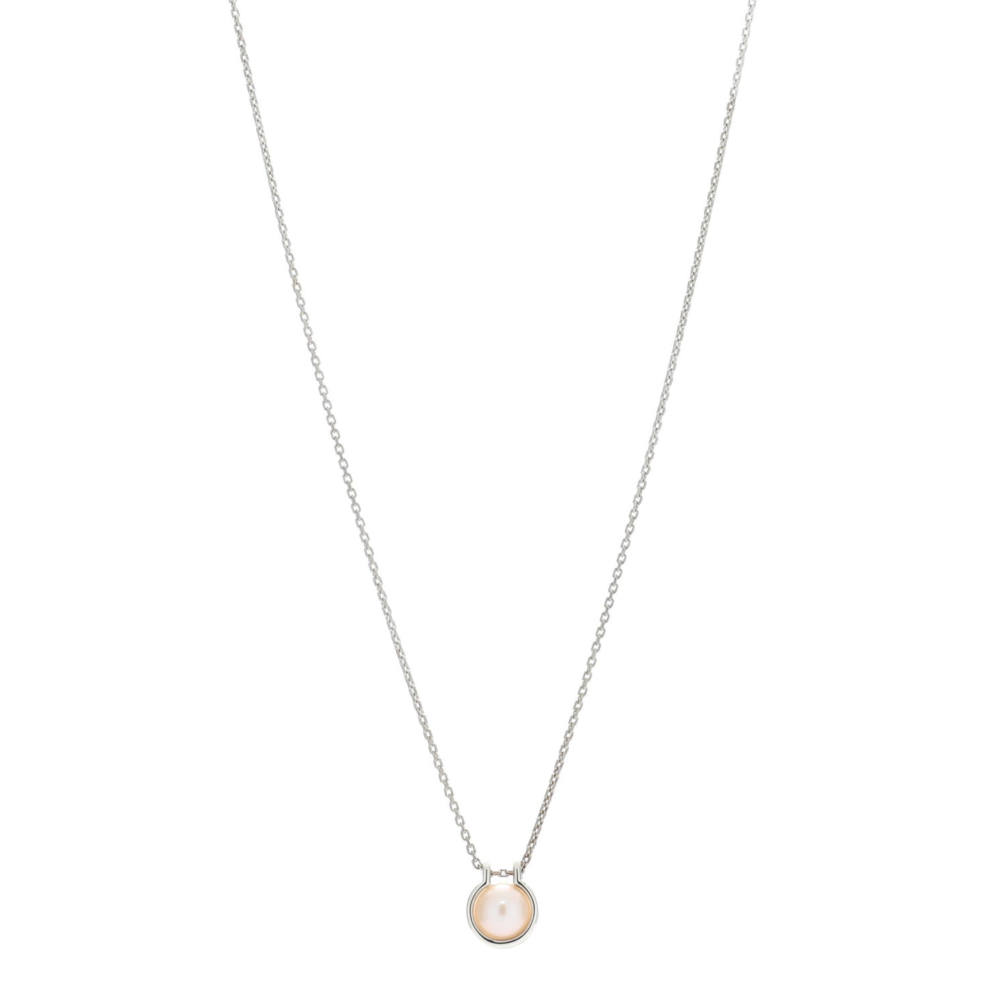 Sterling Silver Pearl HardWear Link Pendant Necklace