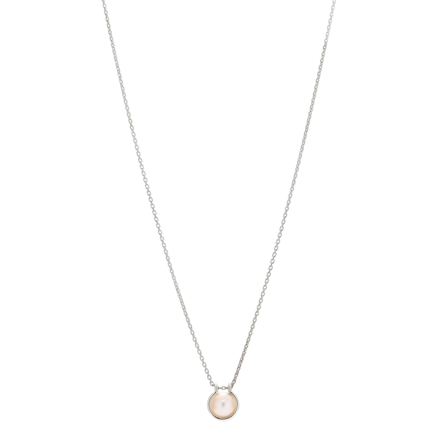 Tiffany Sterling Silver Pearl HardWear Link Pendant Necklace 1 of 5