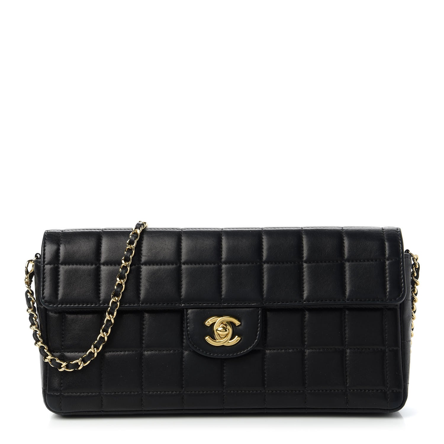 Chanel Lambskin East West Chocolate Bar Flap Black 1 of 12