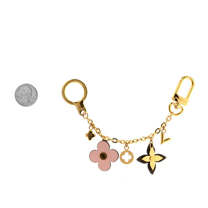 Louis Vuitton Brass Monogram Blooming Flowers Bag Charm Key Holder Rose Ballerine 2 of 5