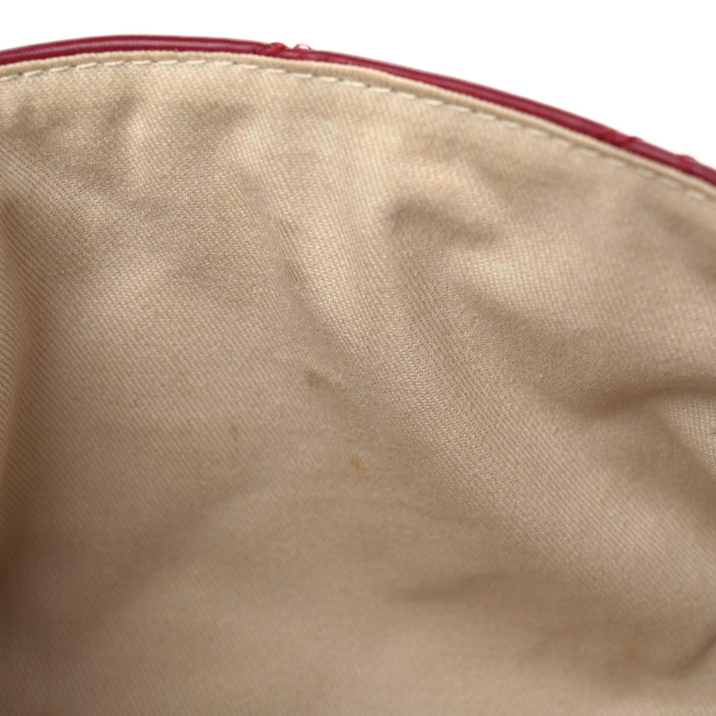 Calfskin Quilted Double Stitch Hamptons Clutch with Chain Red