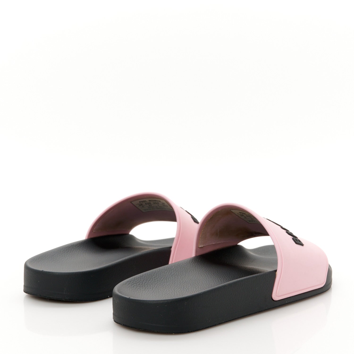 Balenciaga Rubber Logo Womens Pool Slide Sandals 37 Light Pink Black 5 of 9