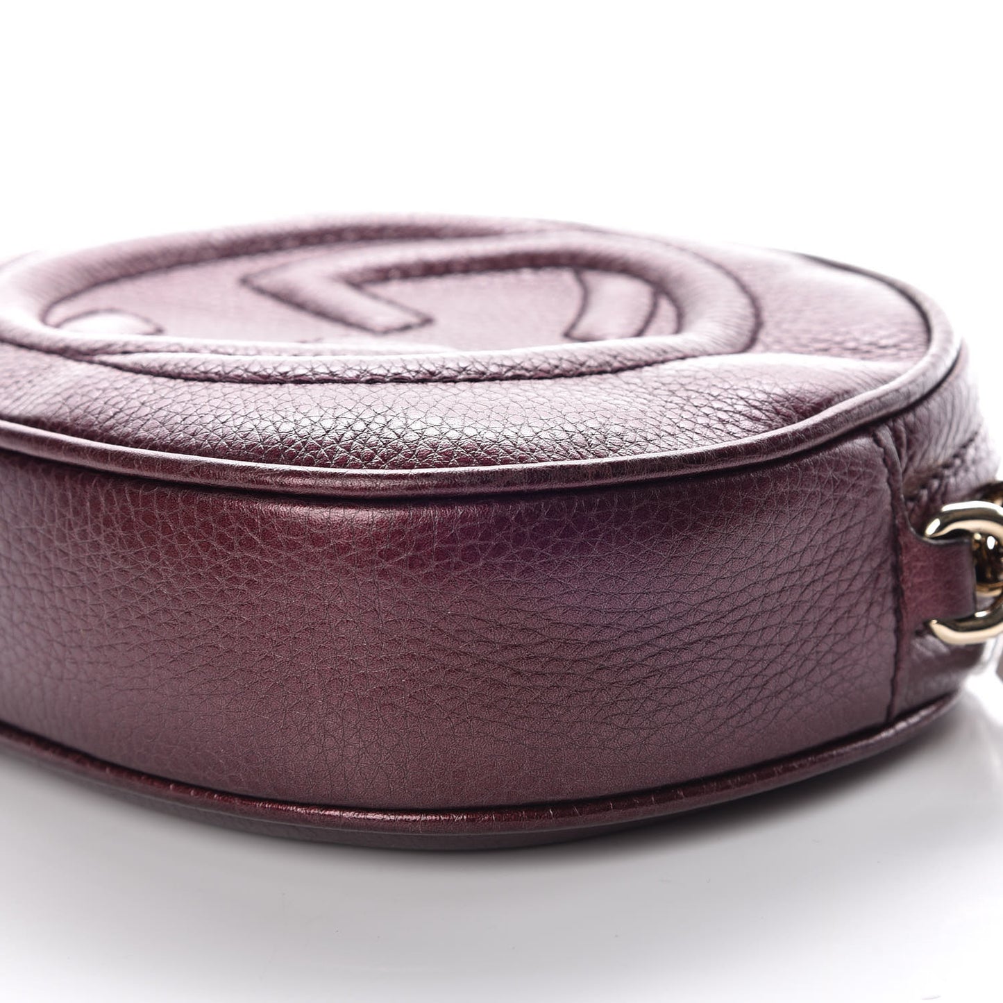 Metallic Cellarius Calfskin Mini Soho Chain Bag Classic Burgundy