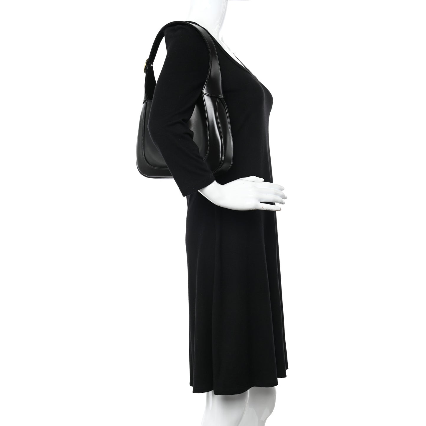 Boarded Dyana Lux Calfskin Small Jackie 1961 Hobo Black