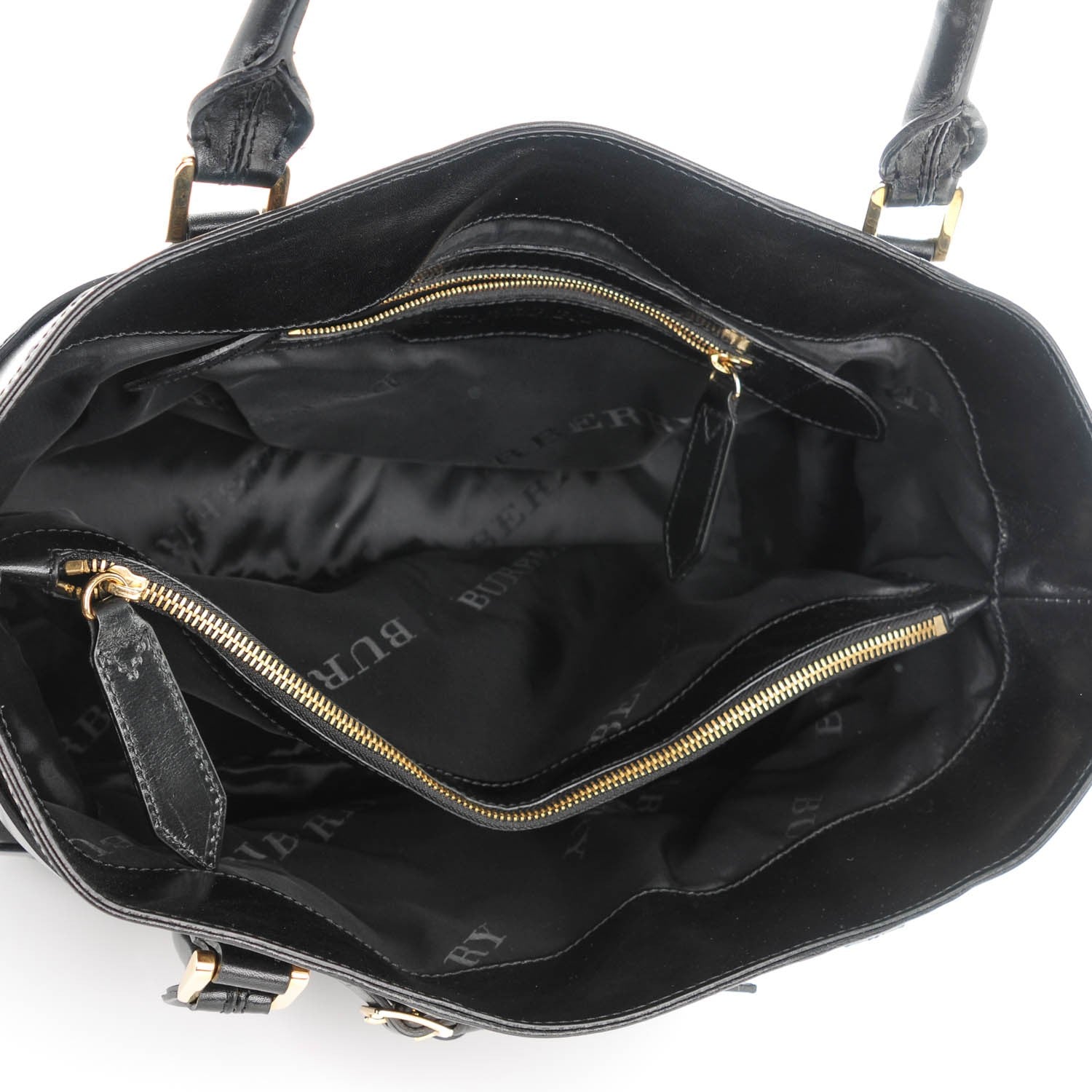 Burberry Lambskin Bridle Calfskin Medium Landscape Lynher Tote Black 5 of 6