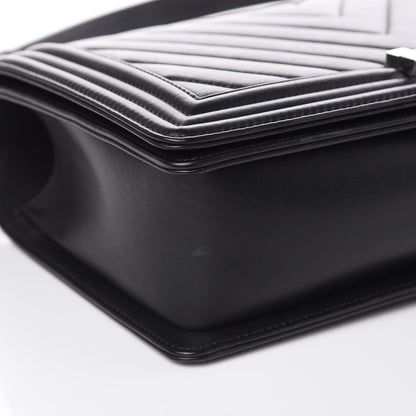 Chanel Calfskin Chevron New Medium Boy Flap Black 8 of 11