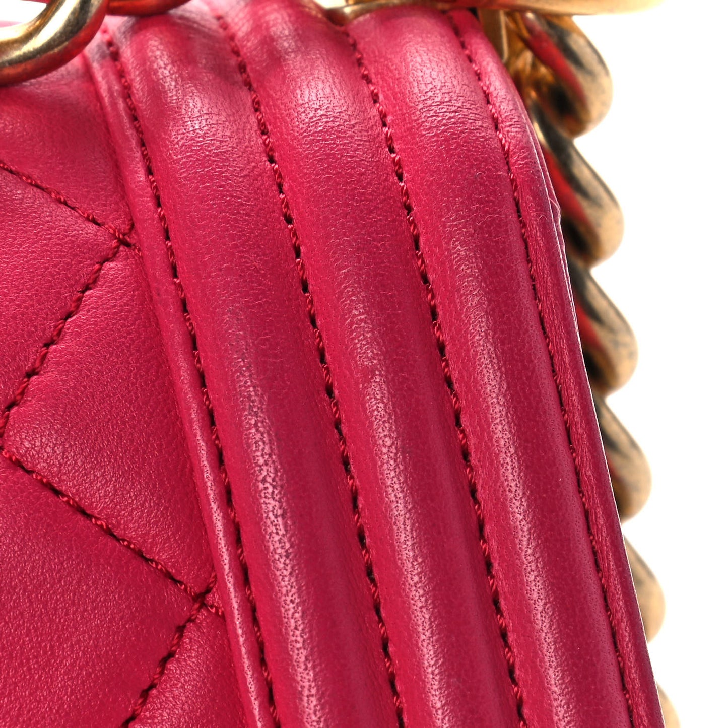 Lambskin Quilted Medium Boy Flap Fuchsia