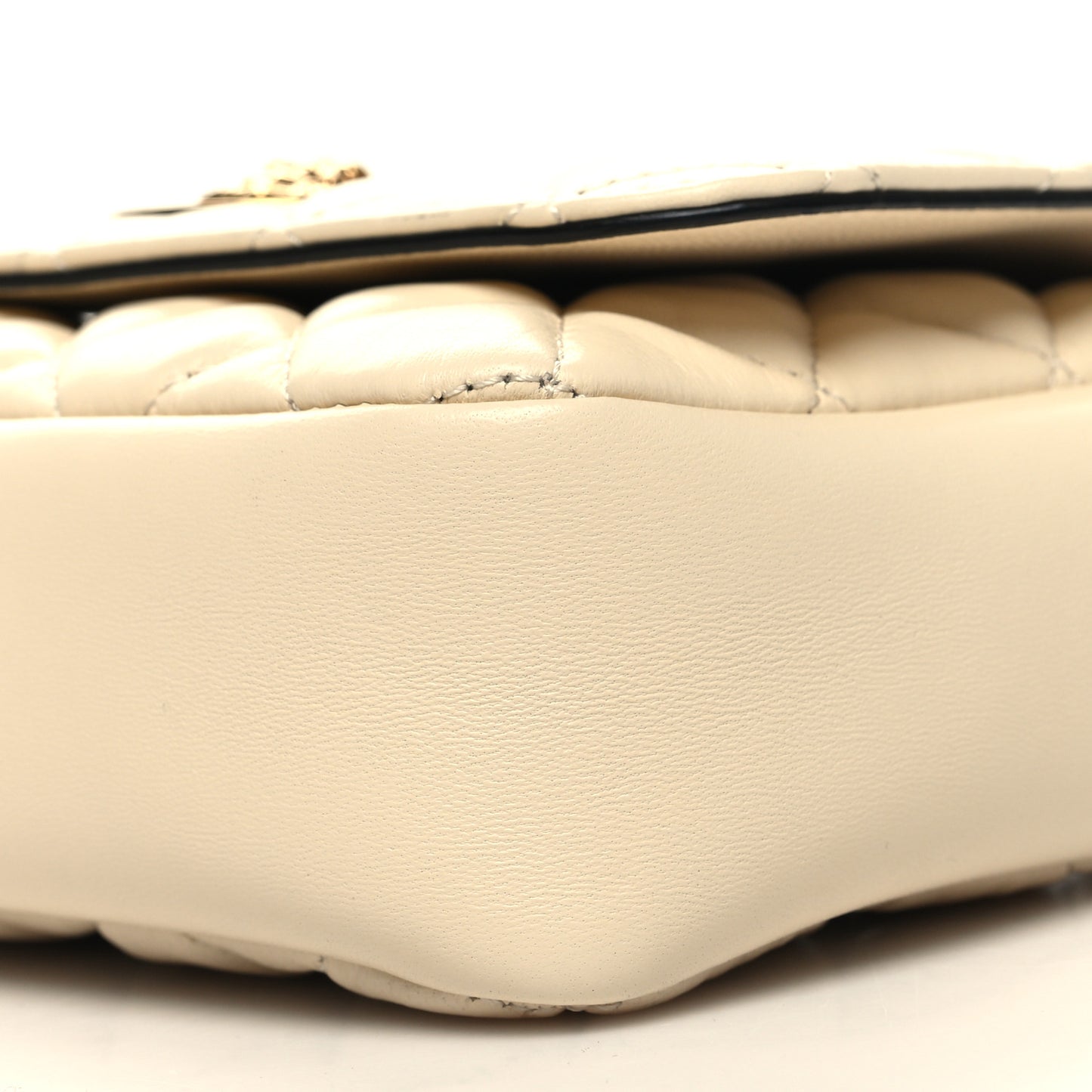 Nappa Quilted Small Medusa Chain Crossbody White