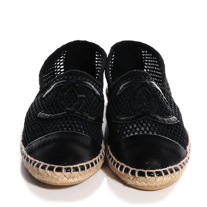 Chanel Mesh Lambskin Espadrilles 38 Black 2 of 7