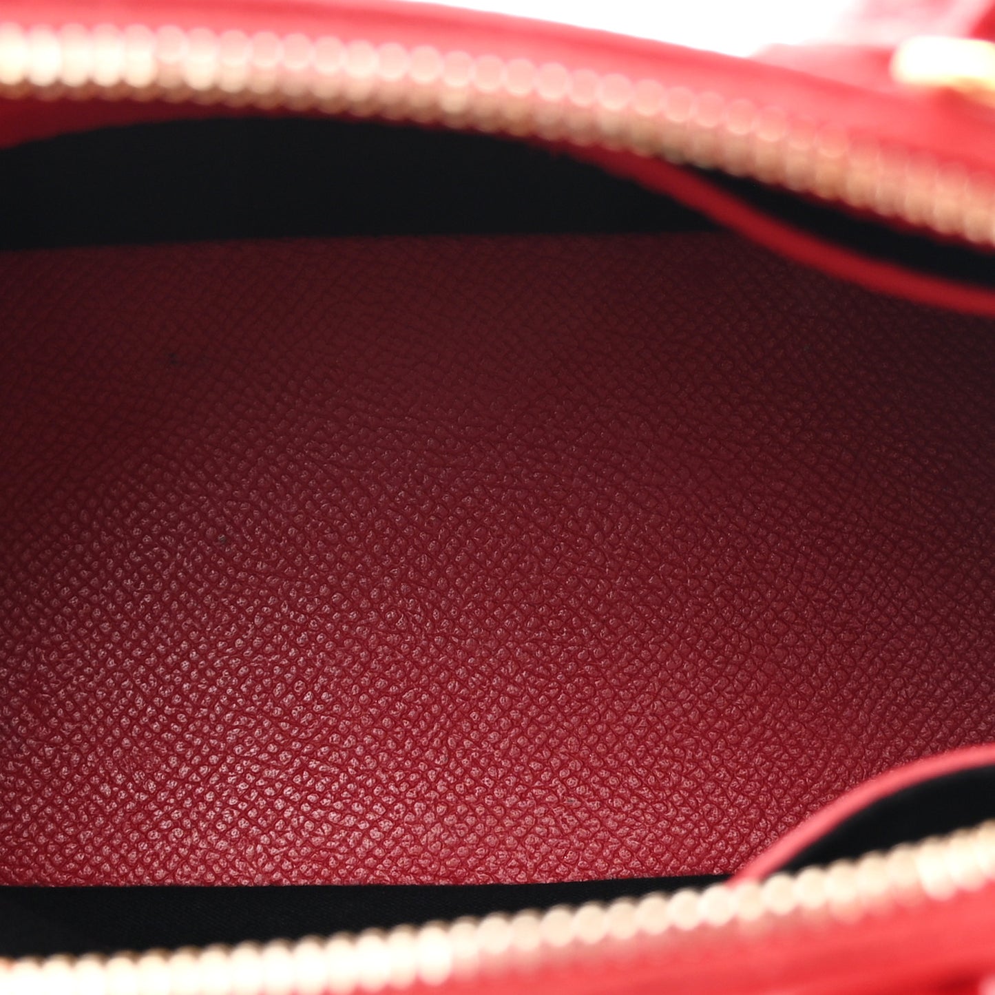 Signature Grained Calfskin Logo XXS Ville Top Handle Bag Rouge Lantern Black