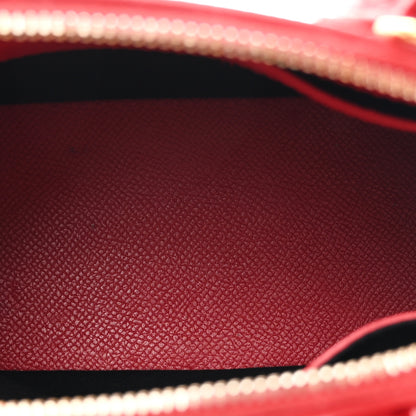Balenciaga Signature Grained Calfskin Logo XXS Ville Top Handle Bag Rouge Lantern Black 5 of 9