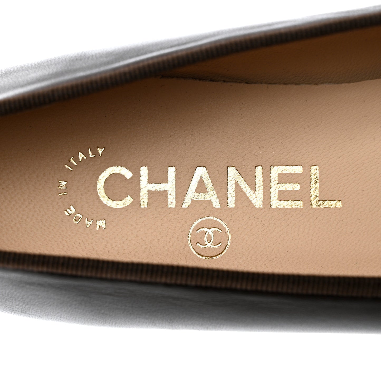 Lambskin Cap Toe CC Ballerina Flats 35.5 Brown Black