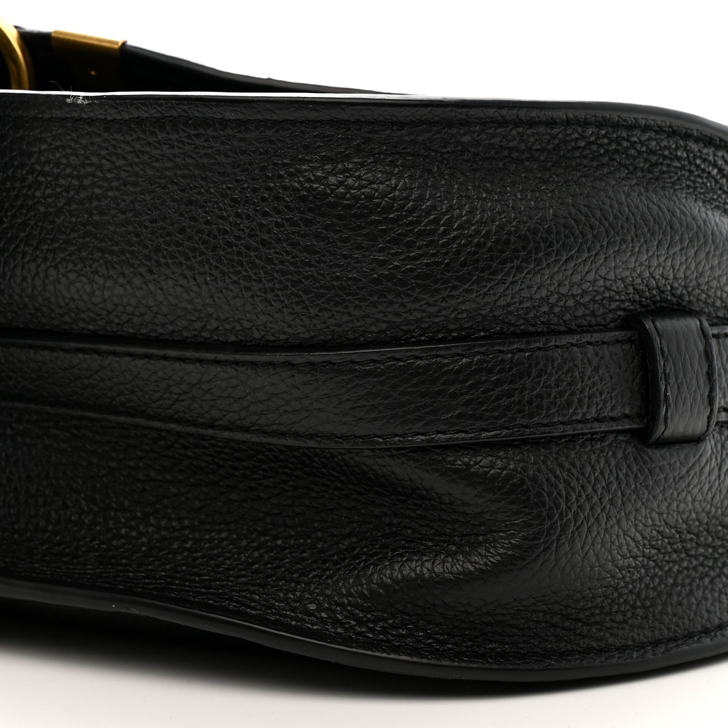 Calfskin Medium Marcie Round Crossbody Bag Black