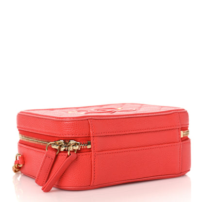 Chanel Caviar Quilted Small CC Filigree Vanity Case Coral 4 of 9