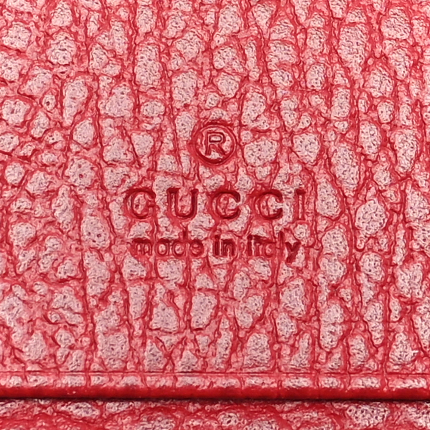 Dollar Calfskin GG Marmont Card Case Hibiscus Red