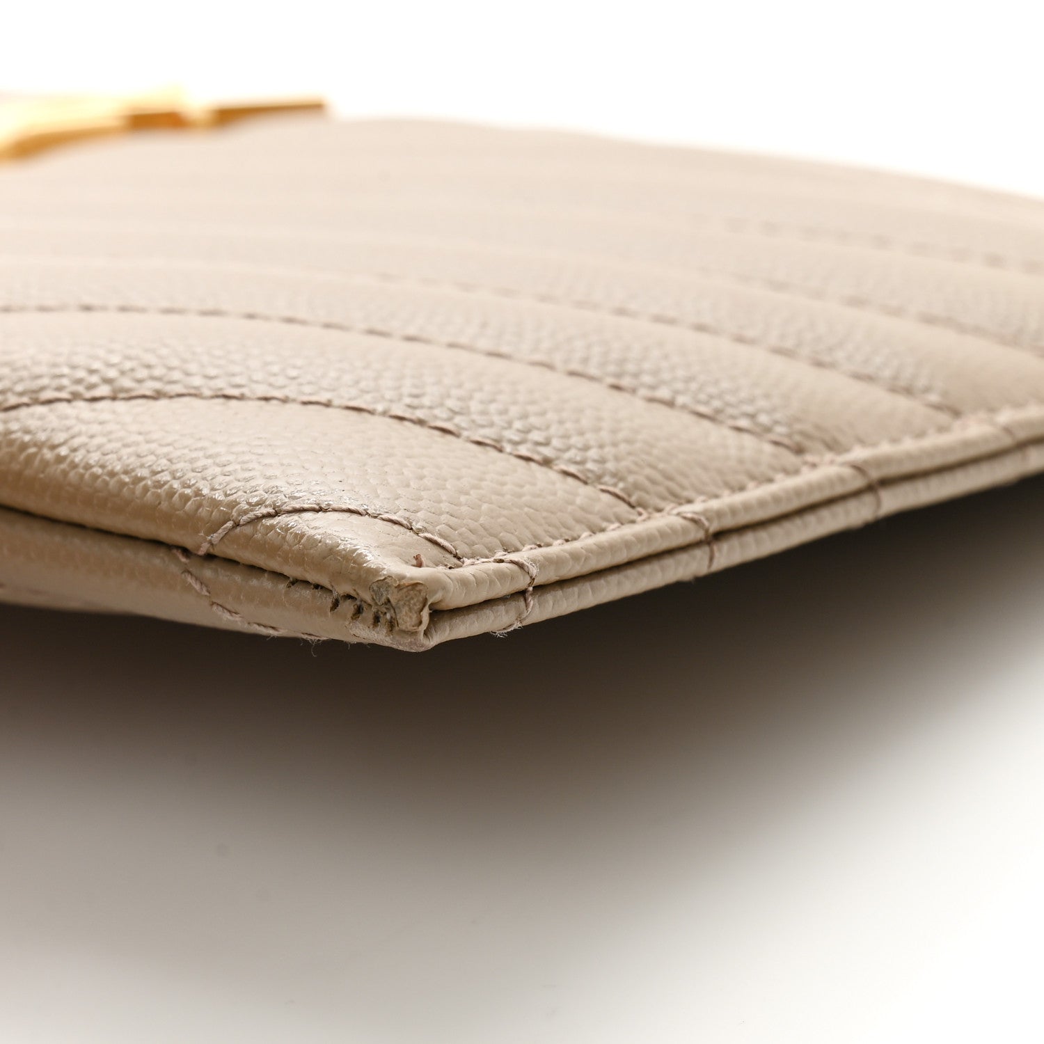 Saint Laurent Grain De Poudre Chevron Monogram Bill Pouch Dusty Grey 10 of 11