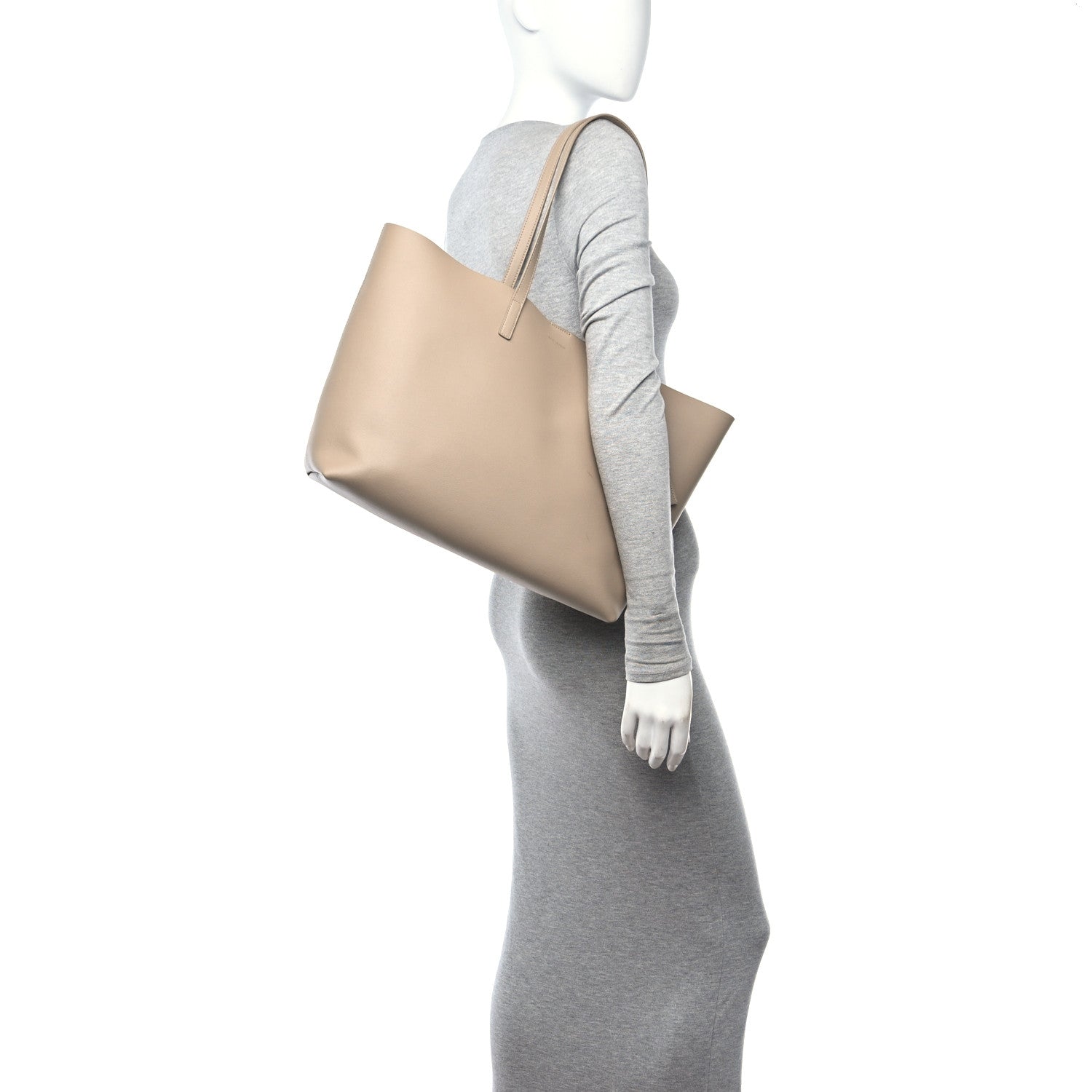 Saint Laurent Calfskin Large Shopping Tote Dark Beige 2 of 11