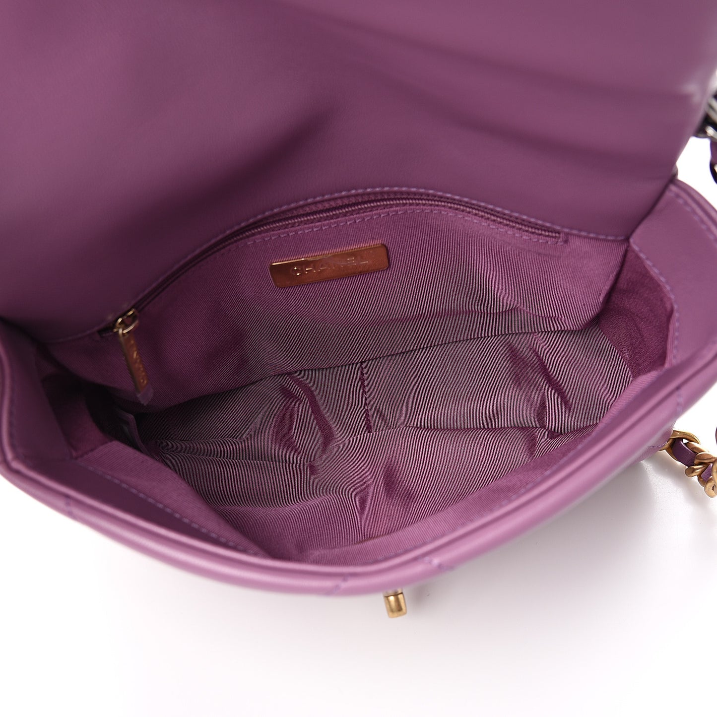 Goatskin Quilted Medium 19 Flap Violet Purple