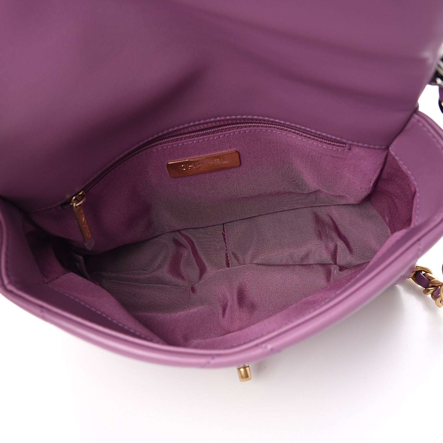 Chanel Goatskin Quilted Medium 19 Flap Violet Purple 4 of 10