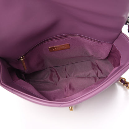 Chanel Goatskin Quilted Medium 19 Flap Violet Purple 4 of 10