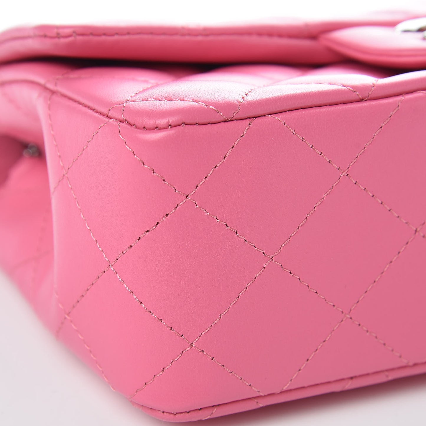 Lambskin Quilted Mini Rectangular Flap Pink