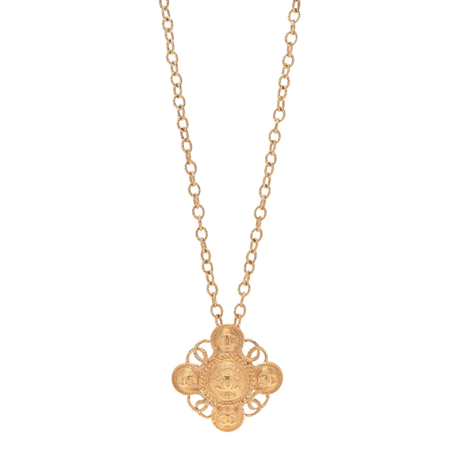 Metal CC Cross CC Necklace Gold