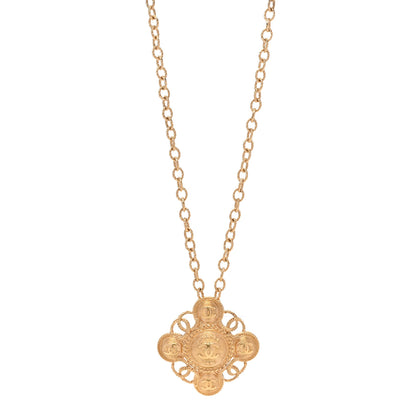 Chanel Metal CC Cross CC Necklace Gold 1 of 5